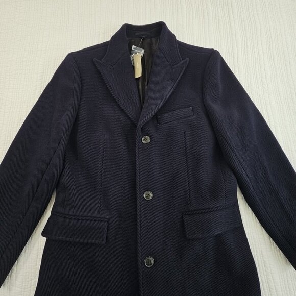 NEW J.Crew Men's $598 Ludlow Topcoat Heavyweight Wool Navy Size 40L NWT BS472 - Picture 6 of 16